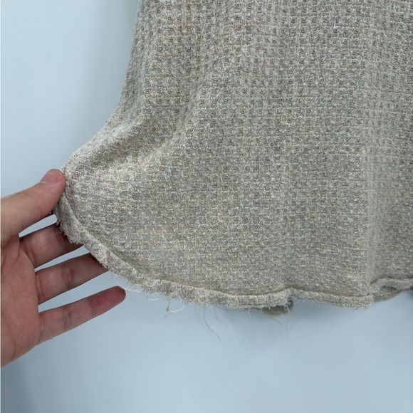 Urban outfitters Out from Under Slouchy Thermal Shirt Waffle beige Knit small - Picture 5 of 16